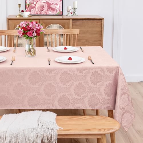 Nappe imperméable rose anti-tache nappe rectangulaire polyester 132x177 cm - 7