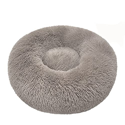 Letto Rotondo per Gatti Caldo Nido di Gatto A Pelo Lungo Morbido Peluche per Cani Cestino Prodotti per Animali Cuscino per Gatti Tappetino per Animali Domestici Gatto Casa-Tea Marrone,70cm,China