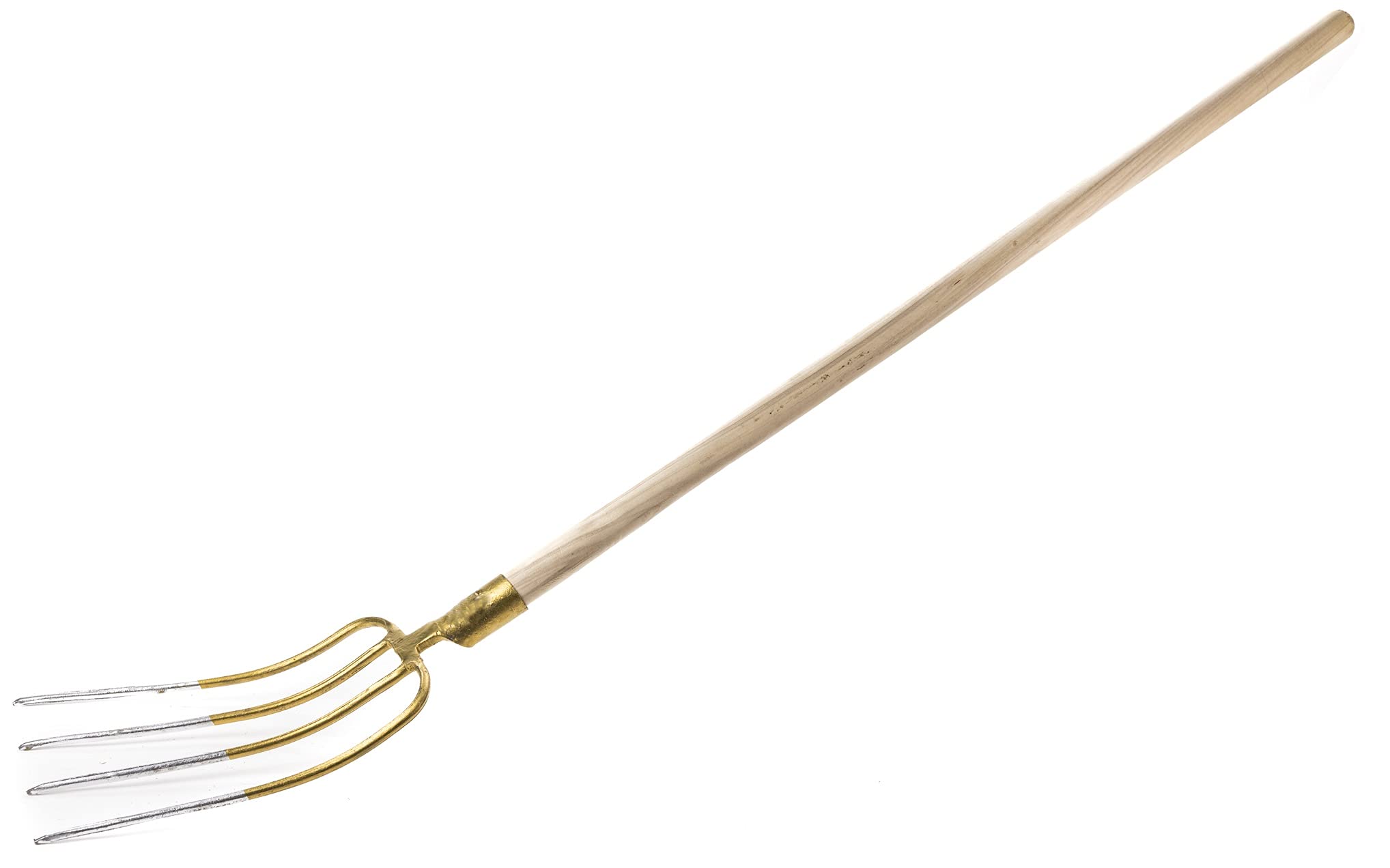 KOTARBAU® Steel Fork with 4 Teeth, Garden Fork for Compost, Fork with Wooden Handle, Fork to Aerate Soils, Fork to Soften the Earth and Aerate the Compost, Field Fork
