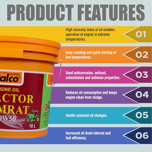 Image of PALCO Tractor Samrat 20W50 | CF Multigrade Robust Diesel Engine Oils for Tractor Engines |Compatible With Escorts, FORD, Eicher | Ideal For Heavy Duty | Increased oil drain interval | 10 Litres