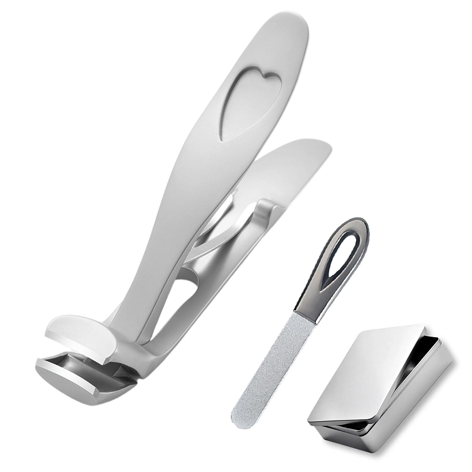 爪切り 足用 厚い爪 巻き爪 ニッパー 厚い爪 柄が長い 爪の飛び散り防止 飛散防止 飛ばない 深爪 切り方 高級 爪やすり付き 箱入り