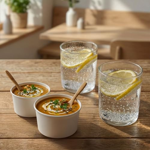 Image of Coppetta 8-Ounce Dessert Cups, 50 Disposable Ice Cream Cups - Lids Sold Separately, Sturdy, White Paper Frozen Yogurt Bowls, For Hot And Cold Foods, Perfect For Gelato Or Mousse - Restaurantware