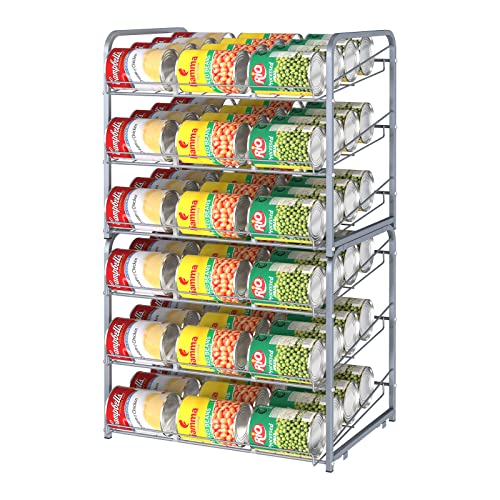 Nandae Paquete de 2 dispensador para latas, organizador despensa para 72 latas, dispensador de cerveza lata de 3 niveles para gabinete de cocina, despensa, encimera