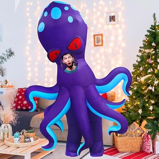 Danxilu Disfraz Inflable de Pulpo para Adultos, Traje de Animal para Hombre y Mujer, Divertido para Halloween, Fiesta Temática, Navidad, Cumpleaños | Ya disponible en tu tienda friki favorita! En mundofriki.es!