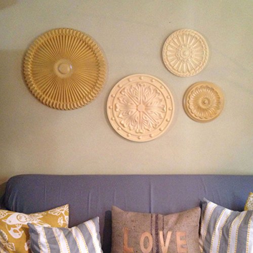 Image of Ekena Millwork CM24SH2-04500 24 inchOD x 4 1 /2 inchID x 3 inchP Shakuras Ceiling Medallion, Fits Canopies up to 5 inch, 2 Piece