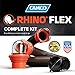 Camco RhinoFLEX 15-Ft Camper/RV Sewer Hose Kit - Features Clear Elbow Fitting w/Removable 4-in-1 Adapter - Connects to 3” Slip or 3”/3.5”/4” NPT Threaded Sewer Connection (39761)