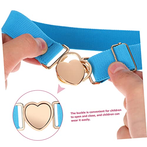 4 Pack Toddler Girls Elastic Belts Cute Heart Design Belts for Dress Elastic for Toddlers4