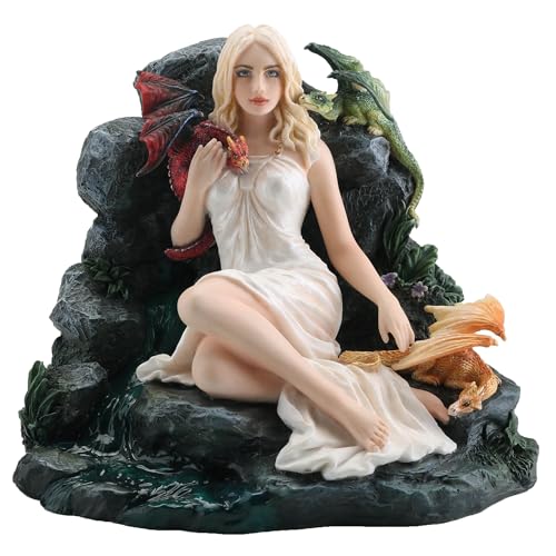 Figura Decorativa Resin Reina Dragones 16.5 cm