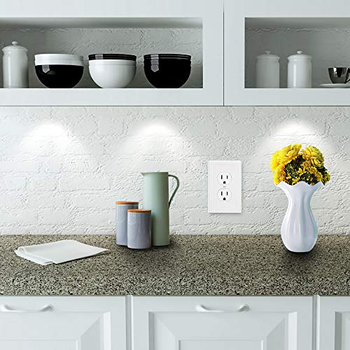 Image of Henne Bery Sunken Pearls Heavy Duty Decorative Wall Plate Switch Plate Outlet Cover (Single Duplex, 2 Pack, White)