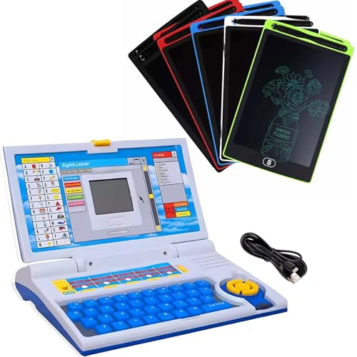 Image of Kids Learning Laptop + 8.5 inch Tablet | 20 Engaging Educational Activities | Teaches ABCs, Words, Numbers, Music, Logic & Memory | Early Learning Toy for Ages 2-5