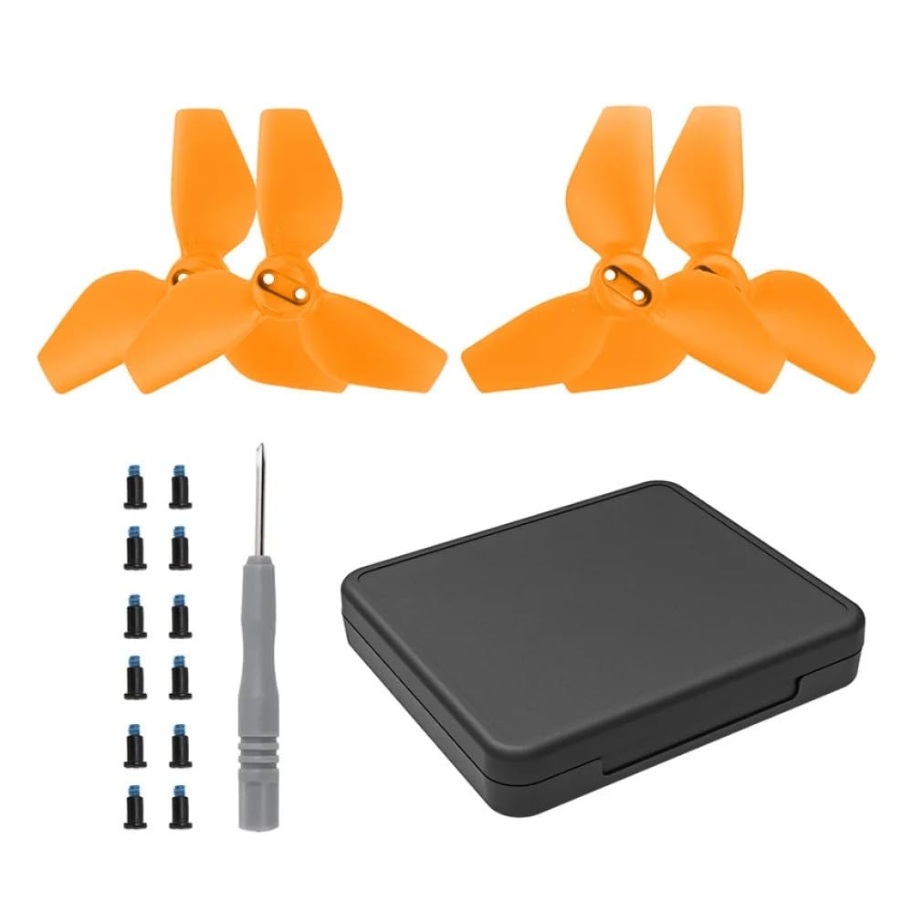 Akcesoria do dronów For DJI NEO For Drone Propellers with Screw Storage Box 2 Pairs Replacement Props For Orange/Red/Blue/Black Propeller Accessories(Orange)