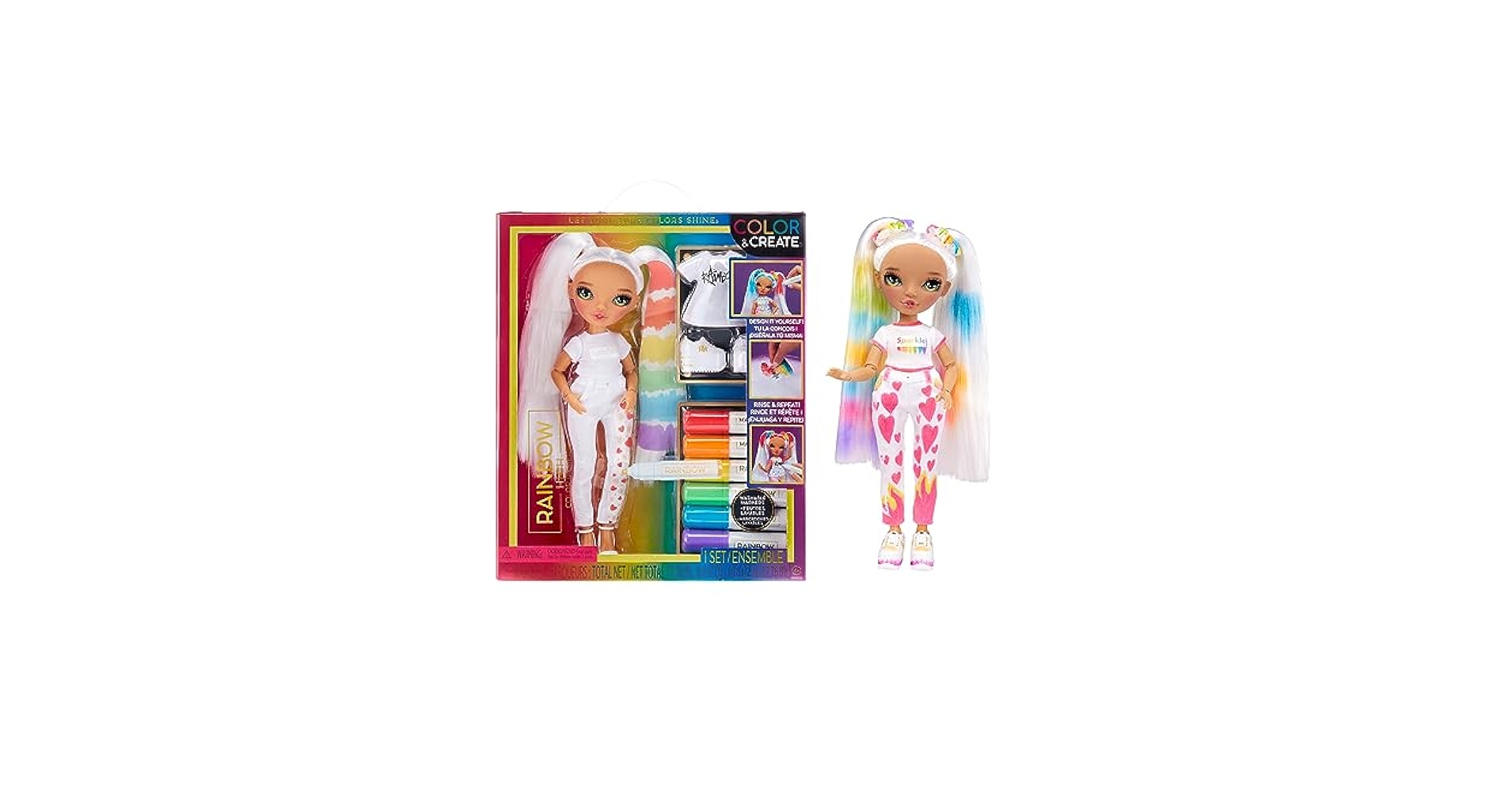Amazon.com: Rainbow High Color & Create Fashion DIY Doll