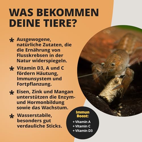 NatureHolic - Krebsfeed Krebsfutter I eignet Sich ideal für Omnivore Krebse der Gattungen Procambarus, Cambarus, Cambarellus, Astacus und die Cherax Krebse aus Australien I Made in Germany