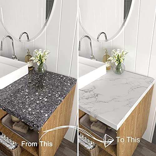 Decotalk Marble Contact Paper Marble Wallpaper Peel And Stick Marble Countertop Contact Paper Waterproof Matte White Marble Contact Paper For Kitchen Counter Removable Wallpaper Vinyl Marble 12"X120" #TOP5