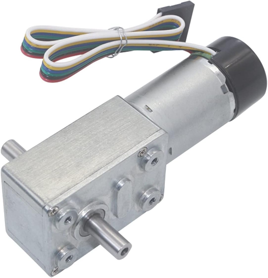 Gleichstrommotor mit hohen Drehmolekülen, DC Schneckengetriebe 6V 12V 24V 6-150RPM 25kg.cm Drehmoment 3W Mit Encoder Metal Gear (12v,66rpm)