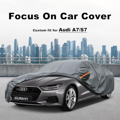 Image of GUNHYI Premium Car Cover Custom Fit Audi A7 /S7, 16 Layers Heavy Duty Car Cover Waterproof All Weather with Zipper Door for Sun Rain Snow Dust Uv Protection