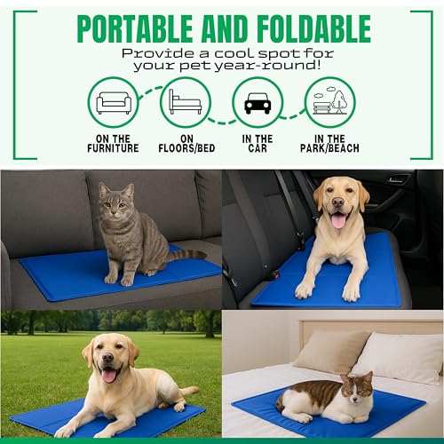 ADEPTNA Self Cooling Gel Pet Dog Cat Cool Mat Pad Bed Mattress Heat Relief Non-Toxic Cooling Technology to Help Your Pets Cool Down in the Summer Heat (60CM X 40CM) - Image 5