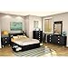 South Shore Spark Bookcase Headboard, Full, Pure Black
