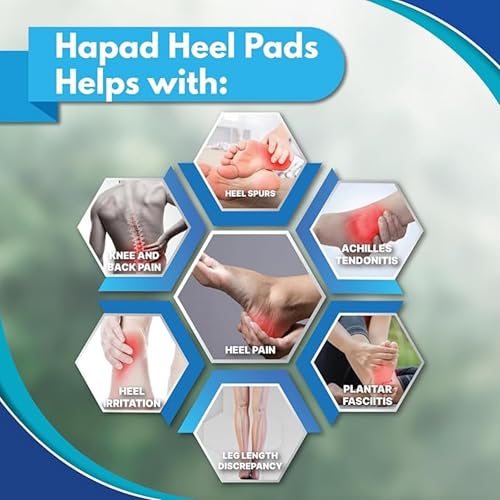 Image of Heel Pads by Hapad, Heel Lifts, Sold by The Pair. (3 inch x 7 /16 inch)