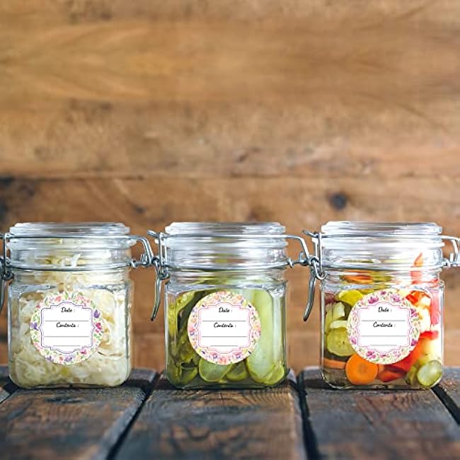 Fancy Land 300 Waterproof Canning Labels for Jars Labels Food Labels Round for Food Container Spice Lids Canister Food Storage Canning Supplies 2 Inch Watercolor