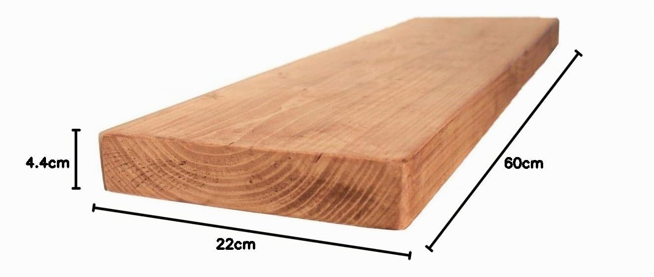 Chill House Estantería Flotante rústica 22 cm x 4.4 cm, Roble Natural, 60cm