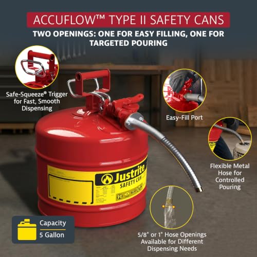 Justrite Type II Gasoline Safety Can