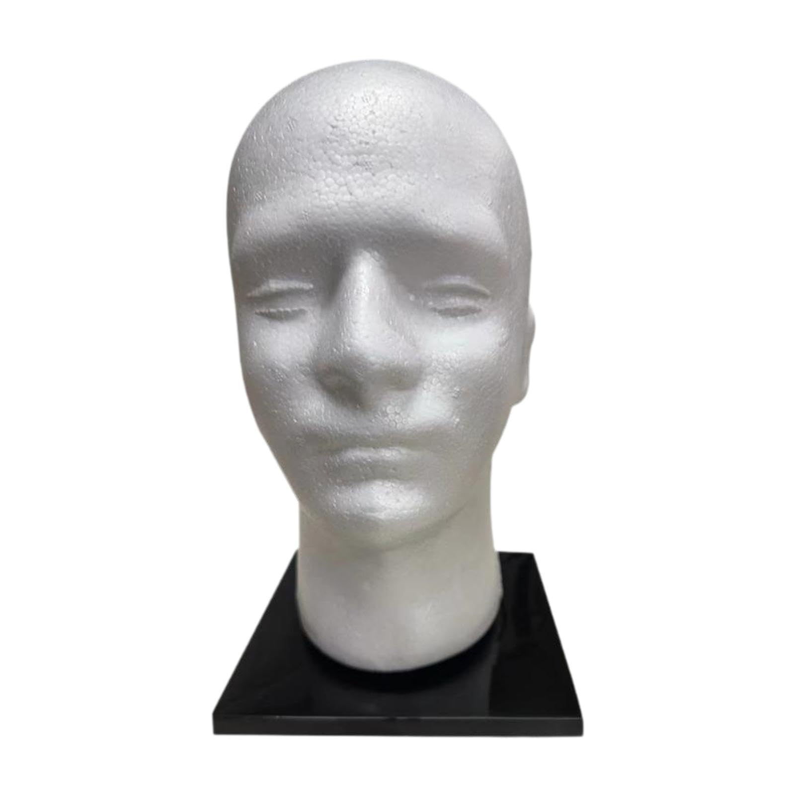 UJEAVETTE® Foam Mannequin Head White Hair Glasses Hat Display for Jewelry Headwear Hats male-image-35