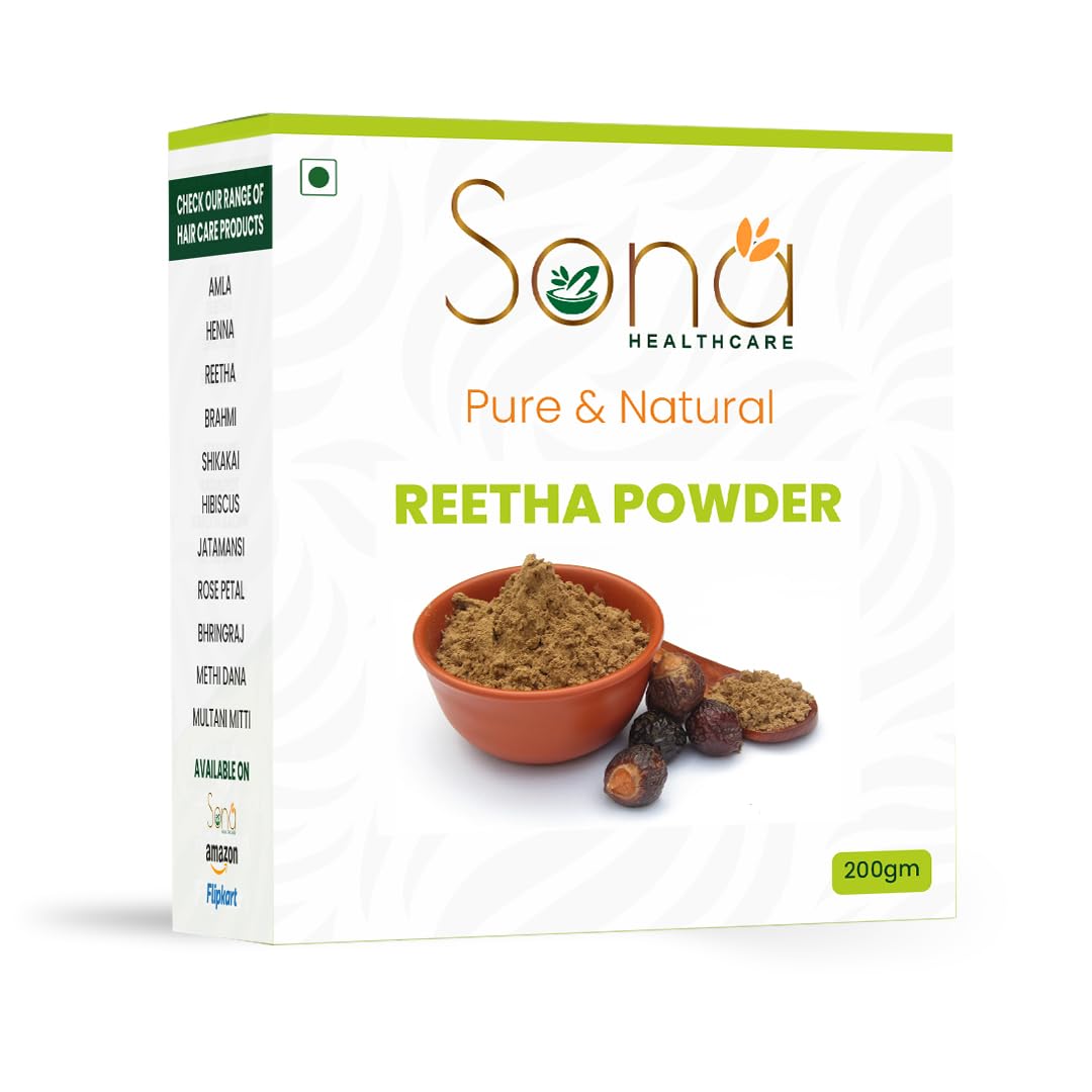 Natural 100% Pure Organic Aritha/Reetha Powder, 200 g, For Face, Skin & Hair Care