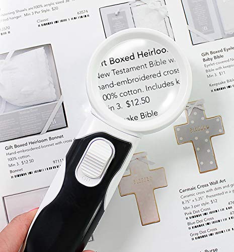 Magnifying Glass 5X & 10X with Bright LED Lights, Magnifying Glasses for Close Work, Lighted Magnifier for Reading Handheld, Kids Plastic Pocket Magnifying Glass with Light, Magnified Glass