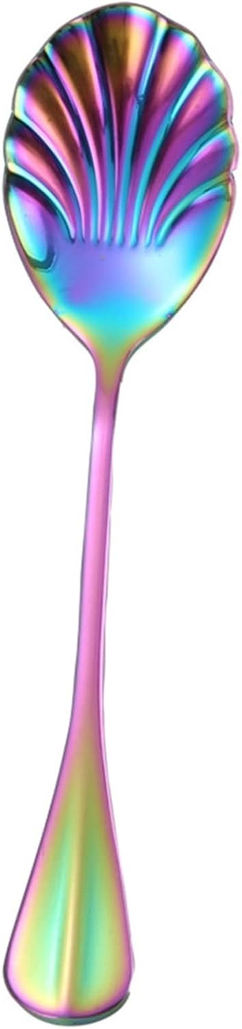 Coffee Scoops 1Pc Colorful Mini Teaspoon Stainless Steel Rose Gold Tea Spoon Small Silver Scoop Tablespoon Tableware Coffee(Multicolor)