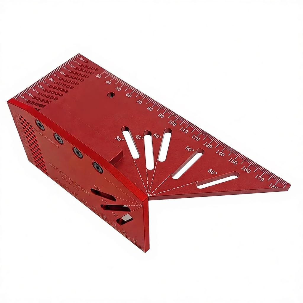 VIDOO Aluminiowy Kątownik Siodłowy 3D Szablon do Pomiaru Ukosów Linijka Układu Stolarskiego-Calowy