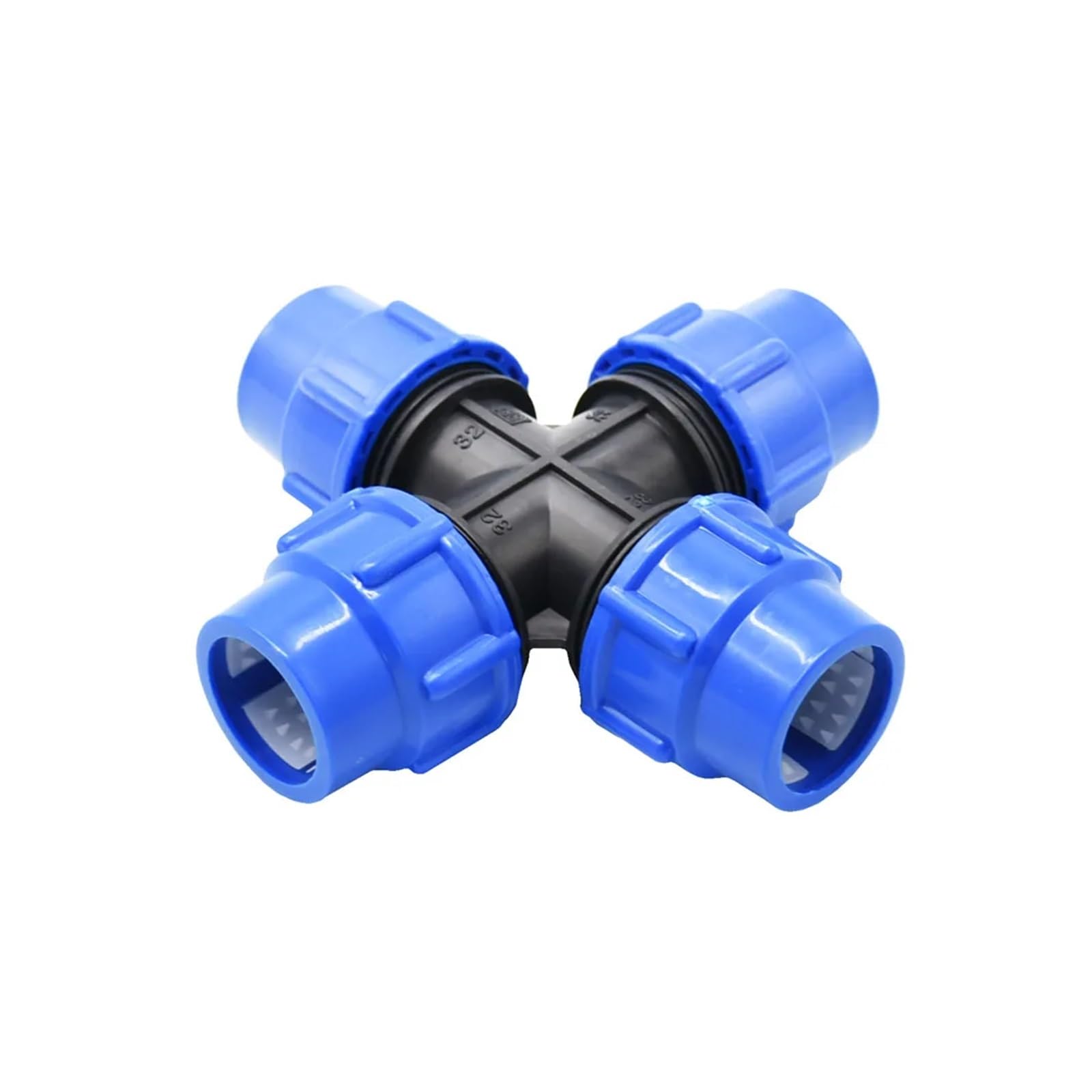 20/25/32/40/50/63mm Pe Tubo Croce Connettore a 4 Vie di Plastica Acqua Splitter 1/2 3/4 1 .5 2 Pollici Pipeline Accoppiatore Pz(63MM)