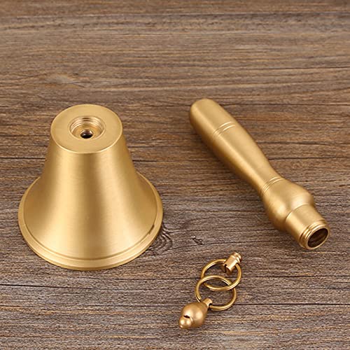 Sino De Chamada Extra Alto, Sinos De Latão Portáteis De 13x6,5 Cm Com Alça De Madeira Multiuso Para