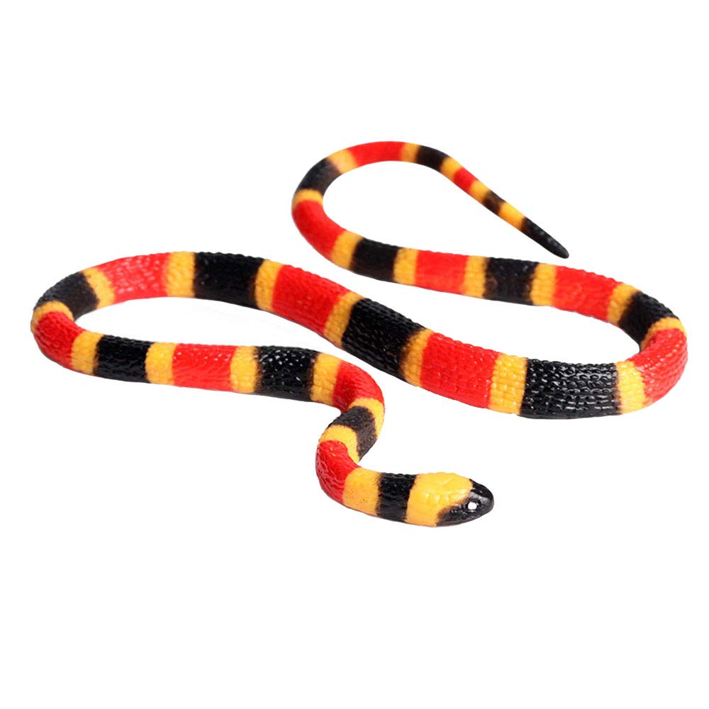 JOKFEICE Coral Snake Figurines, Realistic Sea Animal Toy, Science Project, Cake Topper, Early Educational Toys Birthday Christmas Gift for Toddlers Kids Age 3 4 5(Black+Red)