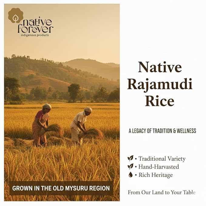 Image of Native Forever Rajamudi Rice - Low GI, High Fiber 3.6 kg | Natural sea salt 900g | (4500g)