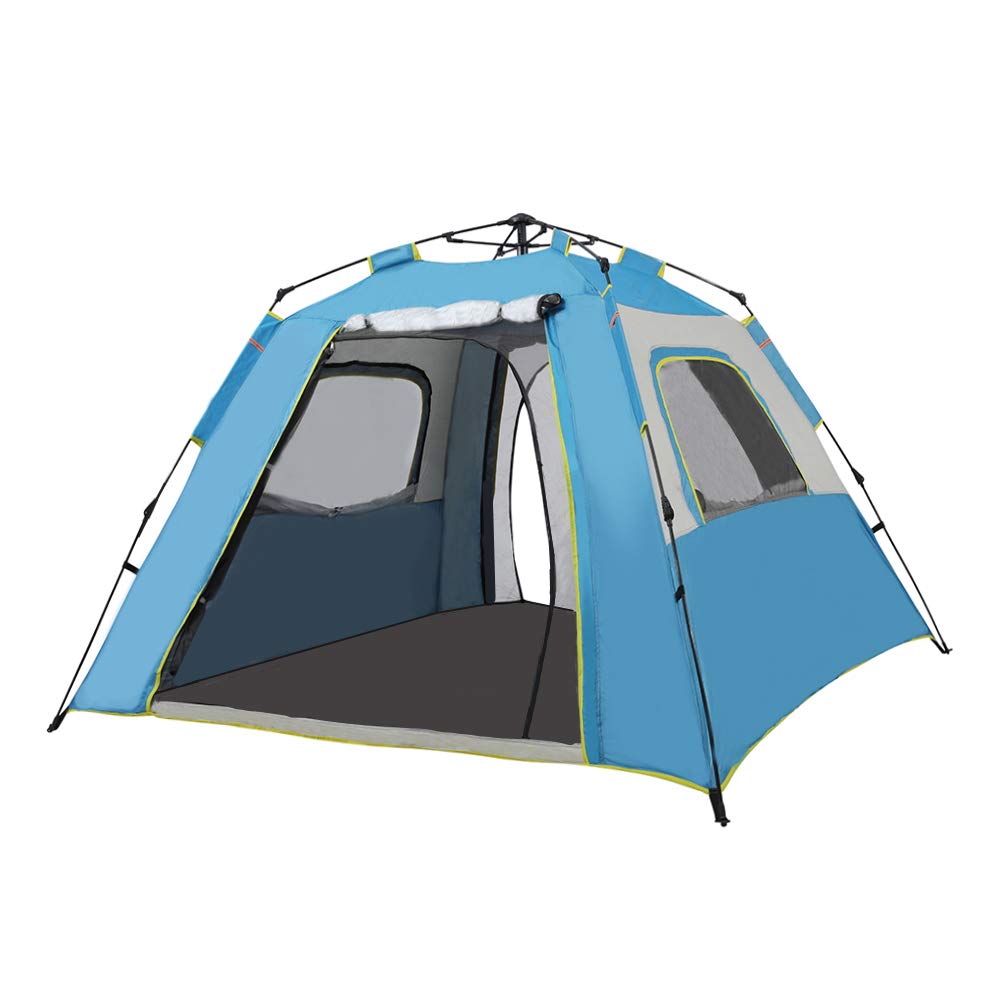 HJB VISSO Camping Tent 4 Person | Instant Tent with 60 Second Easy Setup | Automatic Camp Tent Outdoor | Pop up Tent Desert Camping for Family&Friends (Blue) …