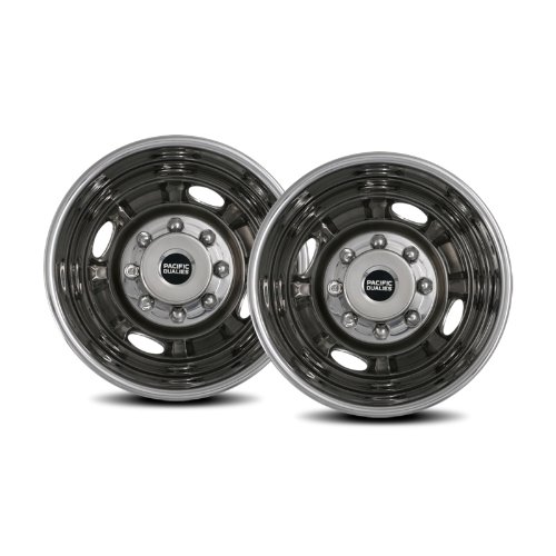 Pacific Dualies 31-3608 16" Polished Stainless Steel Wheel Simulator Rear Tag Axle Kit for Ford 1999-2002 F350 Truck RV Motorhome