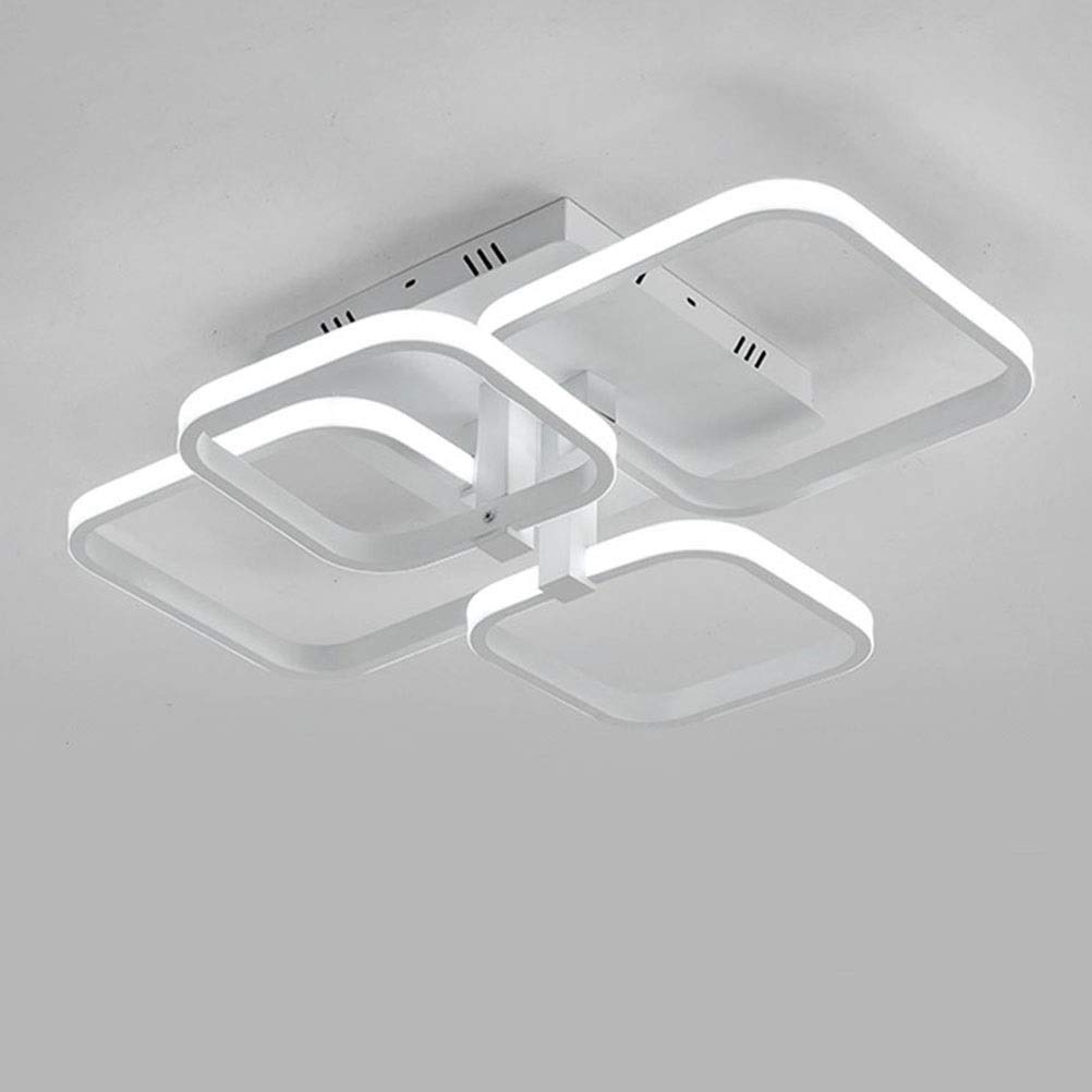 GaoHX Modern LED Ceiling Light Fixture, LED Chandelier Lamp Flush Mount Ceiling Hanging Lamp White Square Ceiling Lighting Contemporary Pendant lamp for Living Room Bedroom Dining Room Kids Room