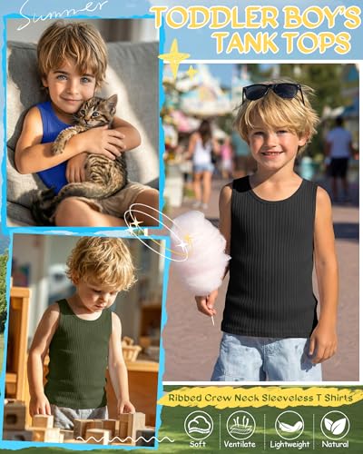 Image of 4 Pack Toddler Boys Cotton Tank Tops