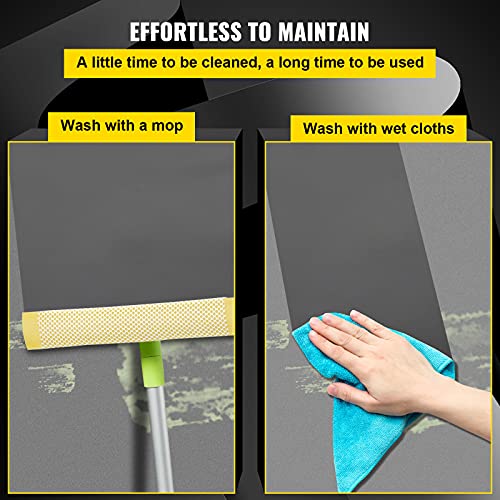 Image of VEVOR Dance Floor Roll 6.6x9.8ft, 0.06in Thick PVC Vinyl Dance Floor Mat, Black /Grey Reversible Non-Slip Dance Practice Floor for Ballet & Jazz Pop Lyrical Style