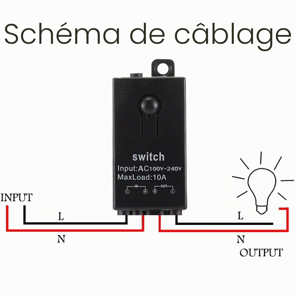 Commutateur a Distance sans Fil 230V,interrupteur sans fil AC 220 V/230 V/240 V/10 A, interrupteur mural sans fil 328 ft, pour appareils ménagers, plafonniers, appareils électriques.