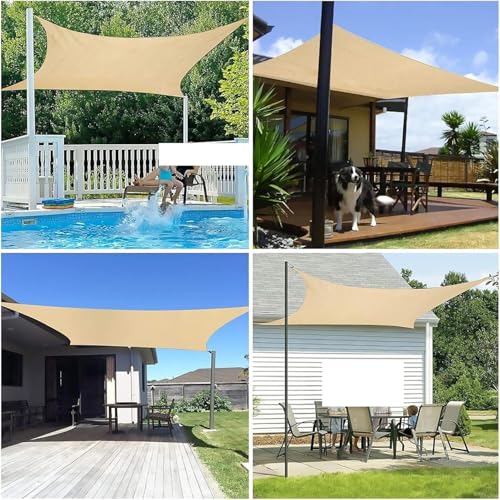 Voile d'ombrage 3 M x 6 multicolore à structure renforcée en 9 sections