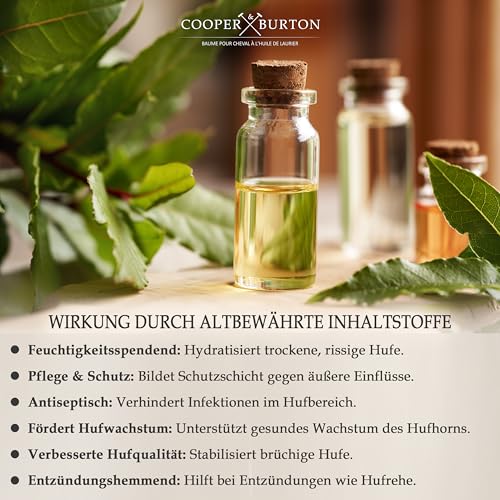 COOPER & BURTON Baume pour sabots pour chevaux | Soin des sabots avec des huiles naturelles pour sabots sains 500 ml + pinceau | Favorise la croissance des sabots et protège contre les fissures | – vue 5