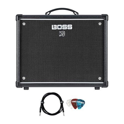 Boss Katana-50 Gen 3 50-Watt 1x12-Inch Guitar Combo Amplifier Bundle with Gearlux Instrument Cable...