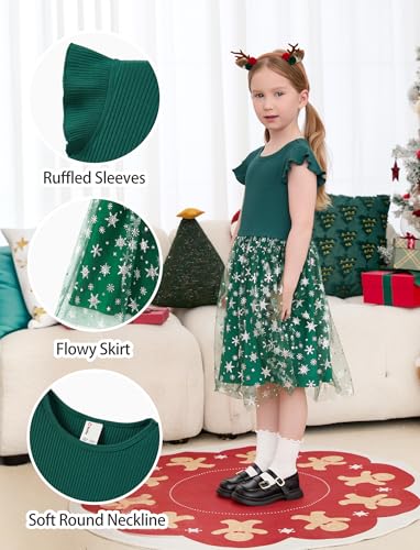 Image of PATPAT Girl's Tulle Dress Tutu Party Birthday Poster Formal Fancy Flower Princess Dresses