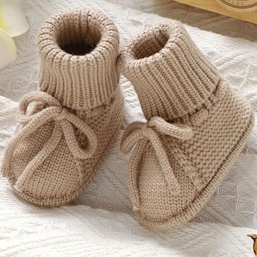 Baby Booties Newborn Soft First Walking Shoes Hand Crochet Knit Booties for Toddler Infant Boy Girl 2 Pairs2