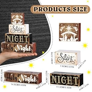4 Pcs Christmas Table Sign Christmas Wooden Decorative Signage Winter Tiered Tray Decor Winter Centerpieces Farmhouse Wooden Block Set Xmas Table Sign for Home(Nativity) 4 Pcs Christmas Table Sign Christmas Wooden Decorative Signage Winter Tiered Tray Decor Winter Centerpieces Farmhouse Wooden Block Set Xmas Table Sign for HomeNativity