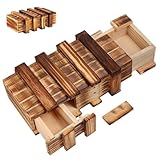 Rätselbox, Holzkonstruktion 15,5 x 8,4 x 5 cm, Puzzle Box für Geldgeschenke, Rätsel Geschenkbox mit DREI Verschlüssen, Ideal für Erwachsene und Geschenkideen