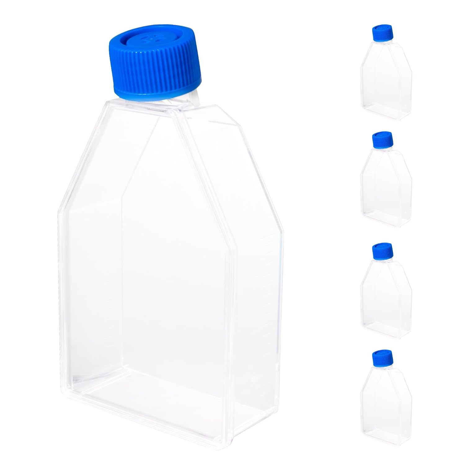 Cell Culture Flasks, Sterile Plastic Tissue Culture Bottle with Filter Cap, 75cm² Culture Area, TC Treated, 25ml Working Volume, 250ml Total Volume, Pack of 5