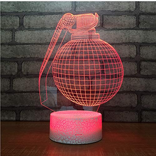 Crack White Base Boogie Bomb New 3D Led Lamp Desk Battle Royale Gift for Boyfriend Gamer Son Grandson Birthday Gift
